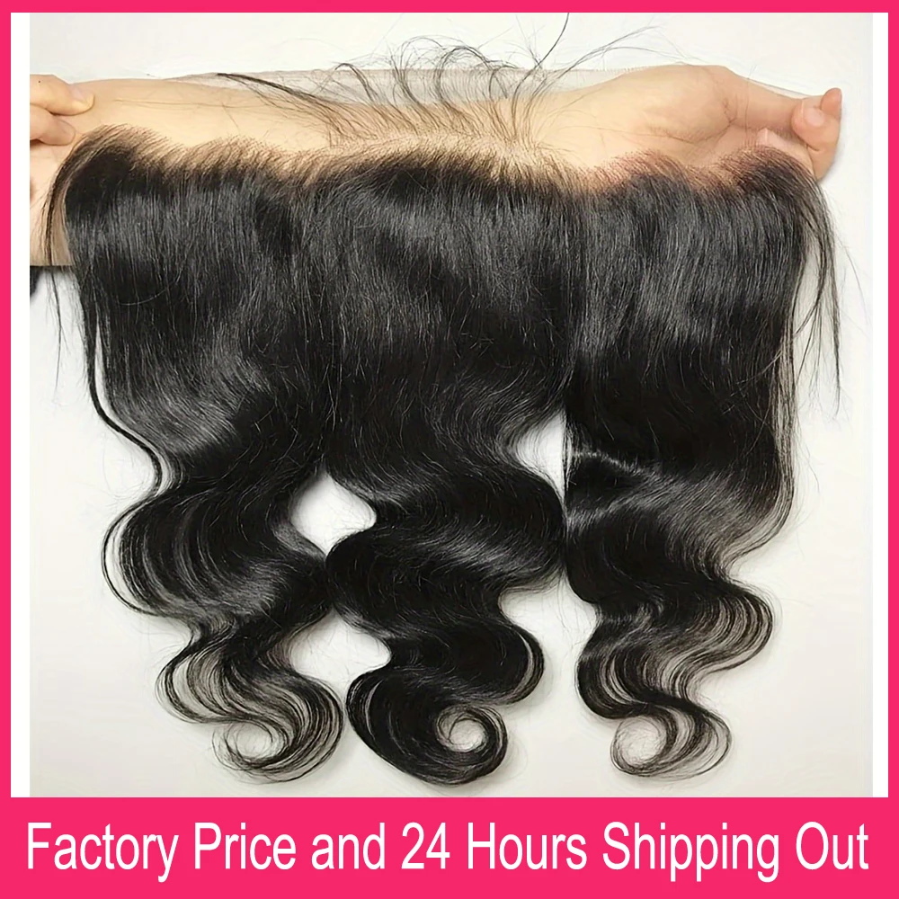Human Hair Lace Closure 4x4 13x4 Body Wave Lace Closures Pre Plucked 100% Human Hair HD Transparent Ear To Ear Big Lace Closure Frontals Only For Women