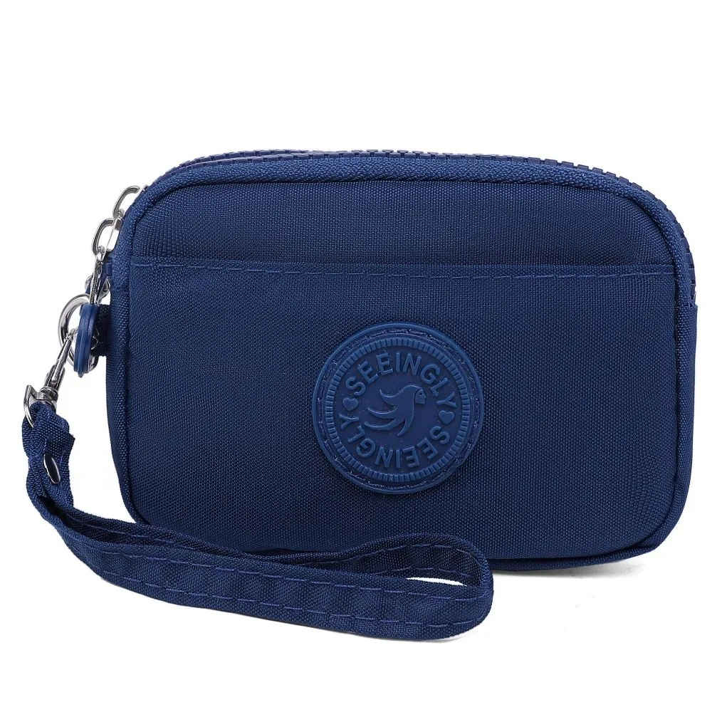 Elegant Women's Nylon Wallet with Lanyard - Double Layer, Waterproof Clutch