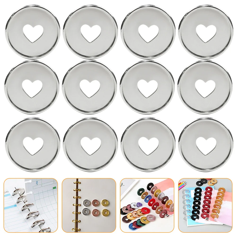 

20 Pcs Loose Leaf Book Rings Heart Binding Buckle Notebooks Round Binder Disc Large Abs