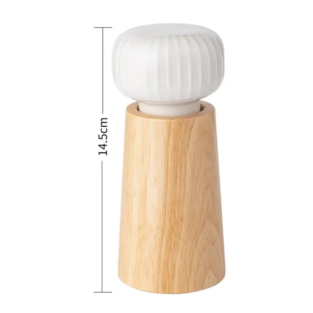 6/7 Inches Wooden Pepper Grinder Manual Salt And Pepper Mill Adjustable Coarse-grained Grinder Refillable Salt Mill Ceramic Lid