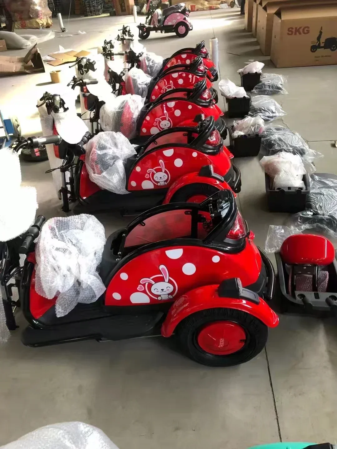 Mobility Electric 3 Wheel Red Disable Motorized Folding Tricycle
