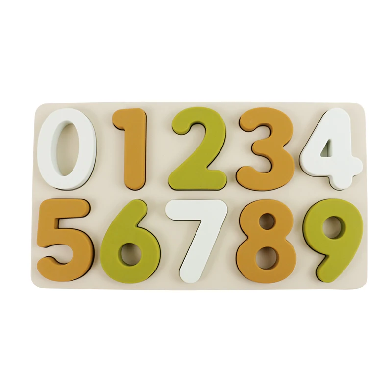 Silicone Baby Kid Toddlers Boys Number Learning Puzzles Board Toy Ideal of Educational Matching Game for 3 4 5 Years Old 4