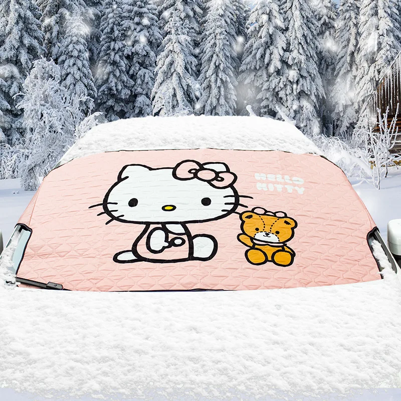

Anime Sanrio Car Windshield Frost Cover Hello Kittys Accessories Cute Beauty Cartoon Kawaii Winter Snow Cover Toys for Girl Gift