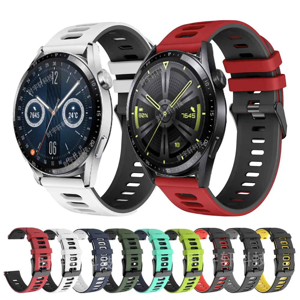 22Mm 20Mm Silikonowy Pasek Do Huawei Watch Gt 3 42Mm 46Mm Sportowa Bransoletka Na Nadgarstek Dla Huawei Watch 3 4/Gt 2 Pro/Gt Runner/2E Band
