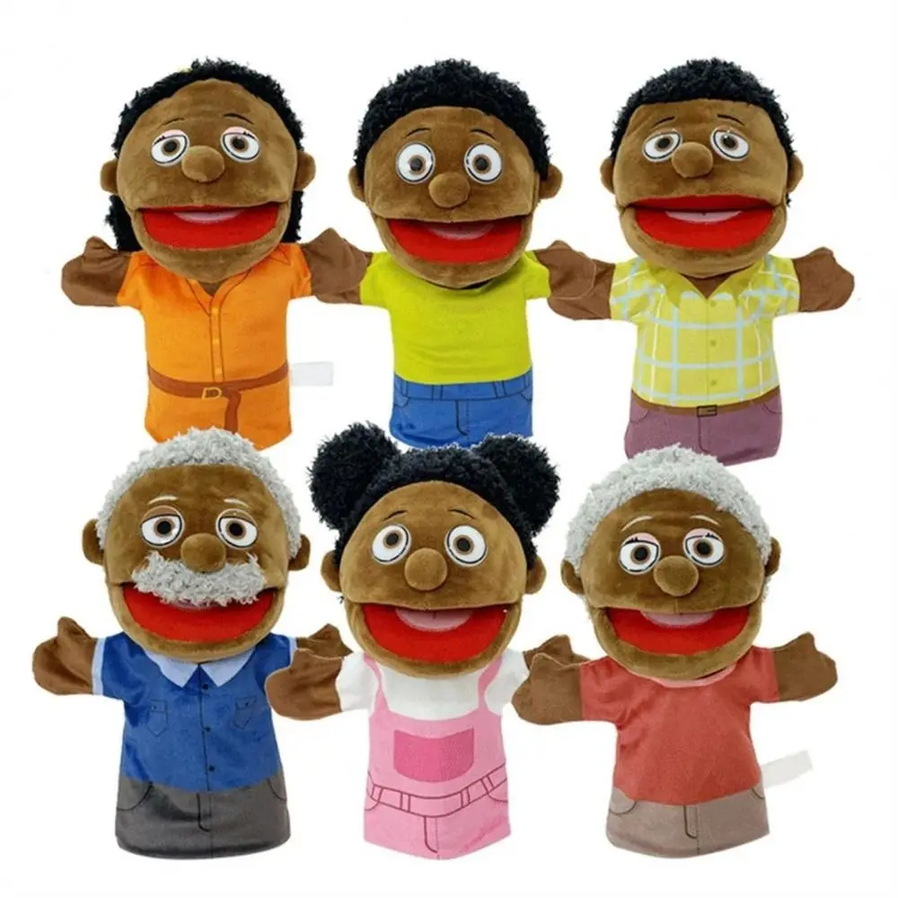 Parent-Child Teaching African Plush Toys Educational Black Skin Finger Dolls Hand Puppet Finger Puppets Plush Hand Puppet