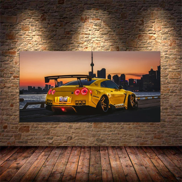 Tableau Toile 5 Pièces - Skyline R34 Vs NSX Vs Supra - Décoration Murale Moderne Pour Chambre Ou Salon