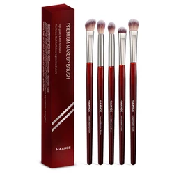 5-Piece Soft Bristle Eye Makeup Brush Set (Red)