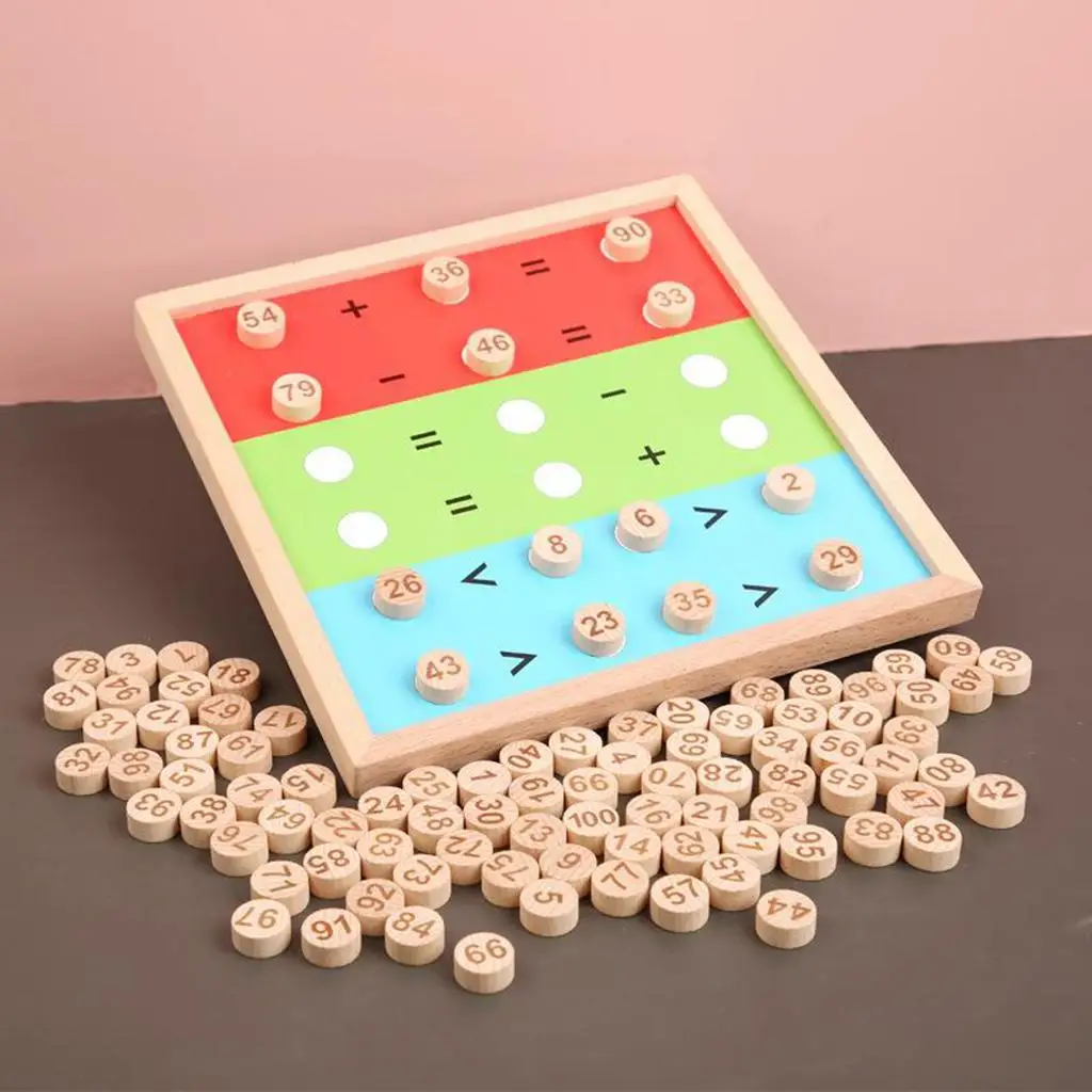 Wooden Hundred Board Game 1 to 100 Numbers Math Learning Toy
