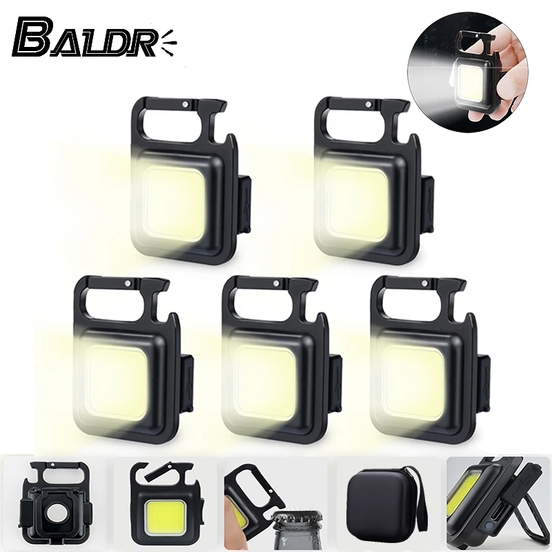 BALDR 4-5 Core Portable LED Flashlight USB Rechargeable Camping Working Light COB Lamp Built In Battert Multifunction Lantern powerful led torch