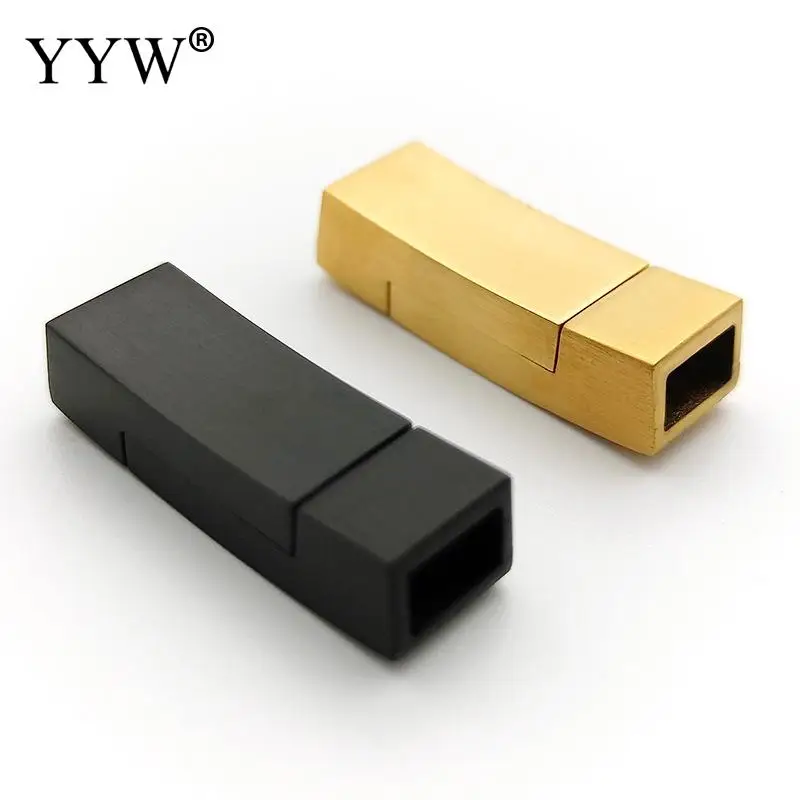 10Pcs Stainless Steel Magnetic Clasps Hole 6*3mm 8*3mm 10*3mm for Leather Cord Magnet Lace Buckle Bracelet Jewelry DIY Making