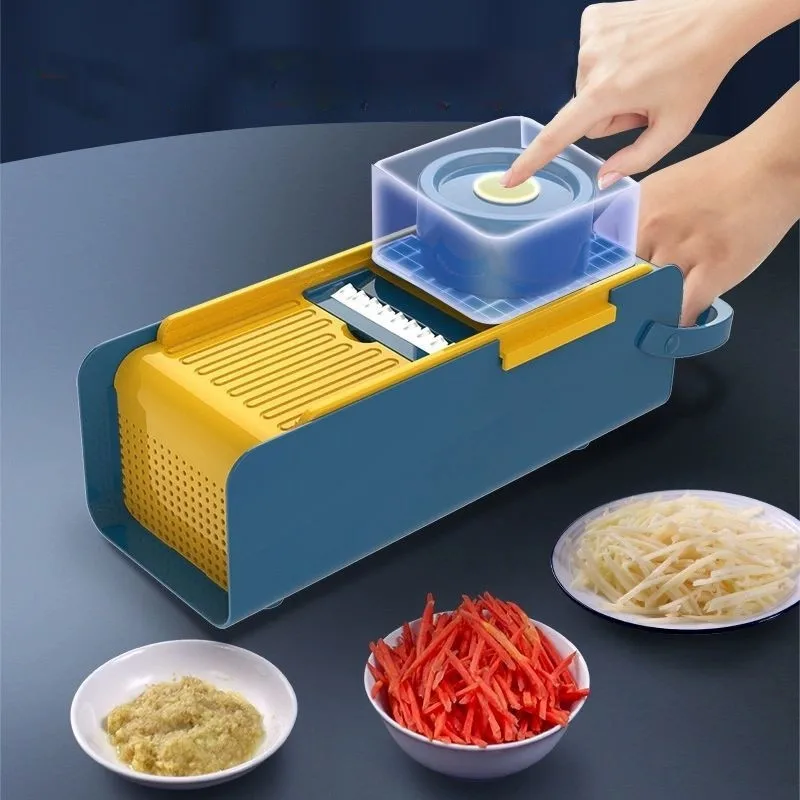 Multifunctional Vegetable Cutter Shredders Slicer With Basket Fruit Potato  Chopper Carrot Grater Slicer Mandoline For Kitchen - Fruit & Vegetable  Tools - AliExpress