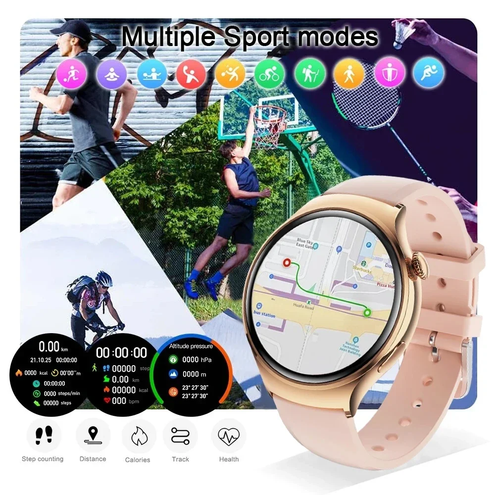 2026New GPS NFC Bluetooth Call Smartwatch Women Watch 4 mini Sport Track Heart Rate Pressure Monitoring Health Smartwatch Ladies 5