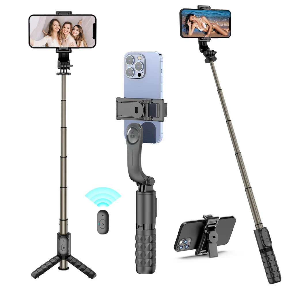 Wireless Handheld Selfie Stick Tripod Stand Detachable Phone Holder with Bluetooth Remote for SmartPhone Live Streaming