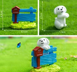 DIY Fairy Garden Miniature Ornament Set for Home and Garden Decor (2pcs Dog Mailbox)