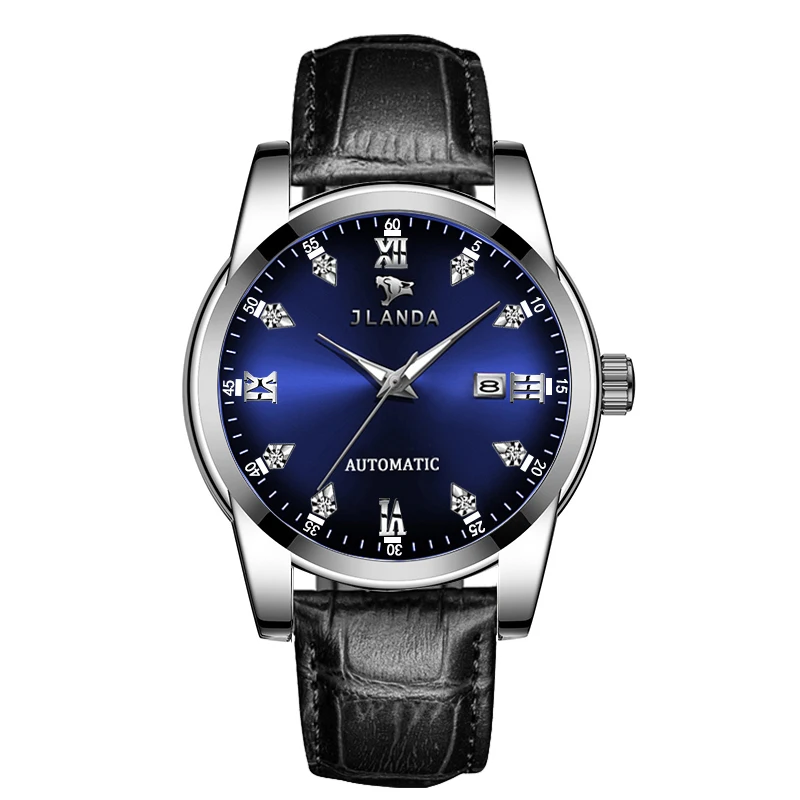 

Top Brand Sports Men Mechanical Wristwatch 30m Waterproof Leather Automatic Watch Diamond Crystal Fashion Watches Men