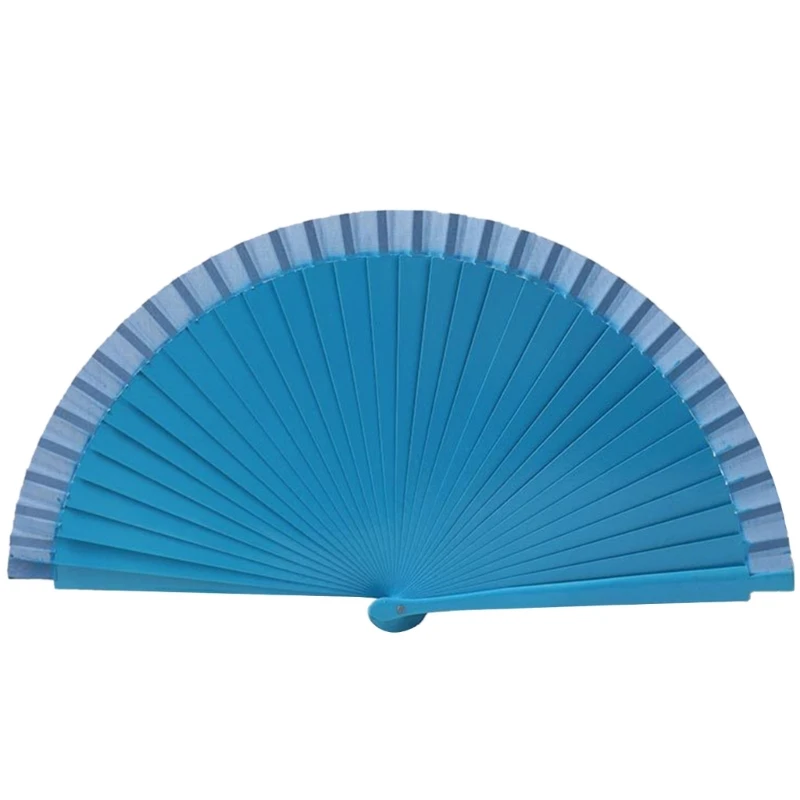 Fashion Folding Fan Spanish Vintage Solid Color Wooden Hand Fan for Parties folding fan hand fan wooden hand fan