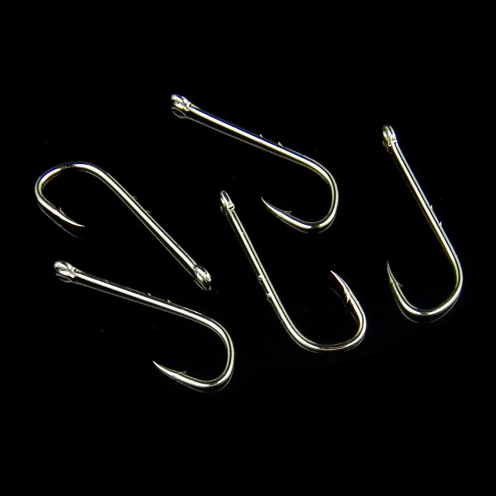 50-100 قطعة خطافات صيد فضية طويلة عرقوب خطافات صيد...