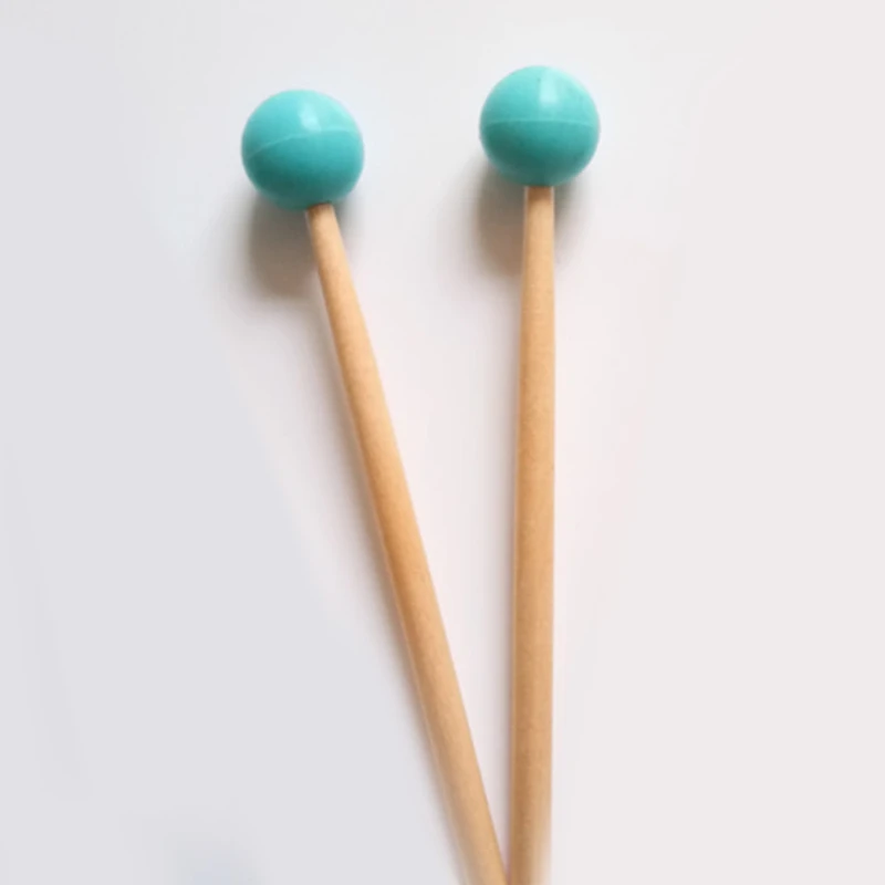 2Pcs Soft Rubber Head Sticks Wood Handle Bell Mallets For Glockenspiel Xylophone Bell Music Instruments Parts