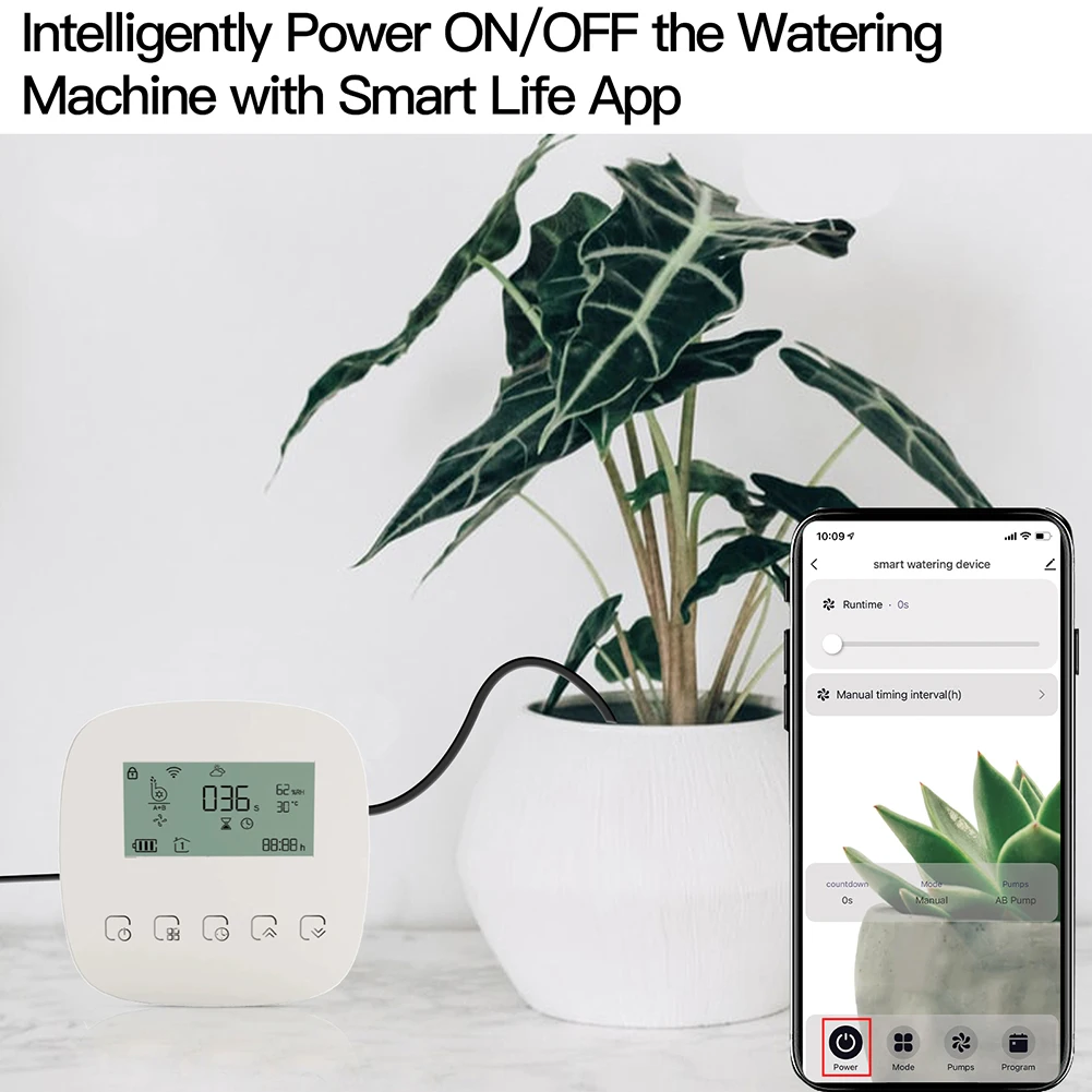 Tuya WiFi Digital Water Timer Intelligent Automatic Micro-drip Irrigation Controller with Solar Panel for Garden Watering System