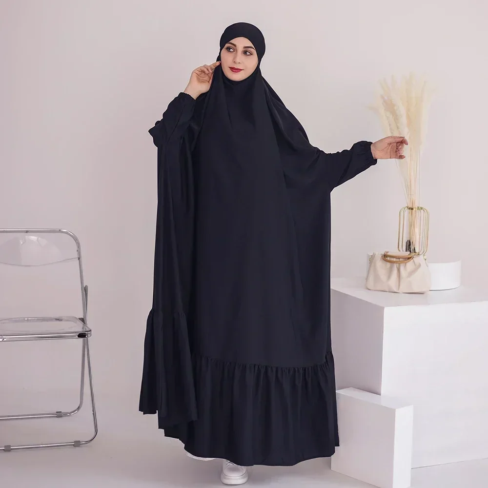 Ramadan Eid Hooded Abaya for Women Khimar Hijab Jilbab One Piece Prayer Dress Muslim Islamic Clothes Abayas Dubai Turkey Niqab