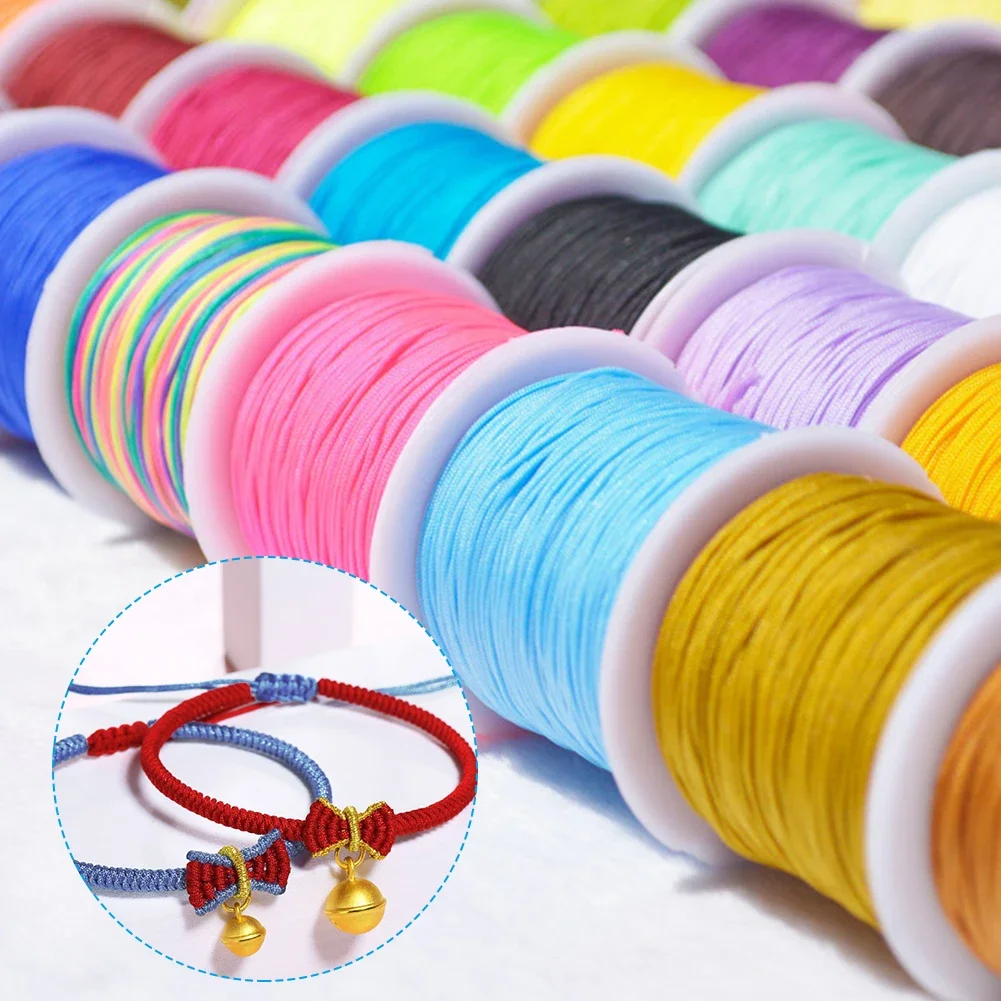 Premium 0.8mm Nylon Cord for DIY Jewelry and Craft Projects - 20M Roll