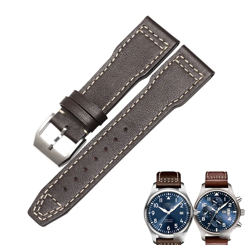 Cinturino In Pelle Di Vitello Di Alta Qualità Adatto Per Cinturino Iwc Pilot'S Spitfire Mark18 Portofino Iw3777