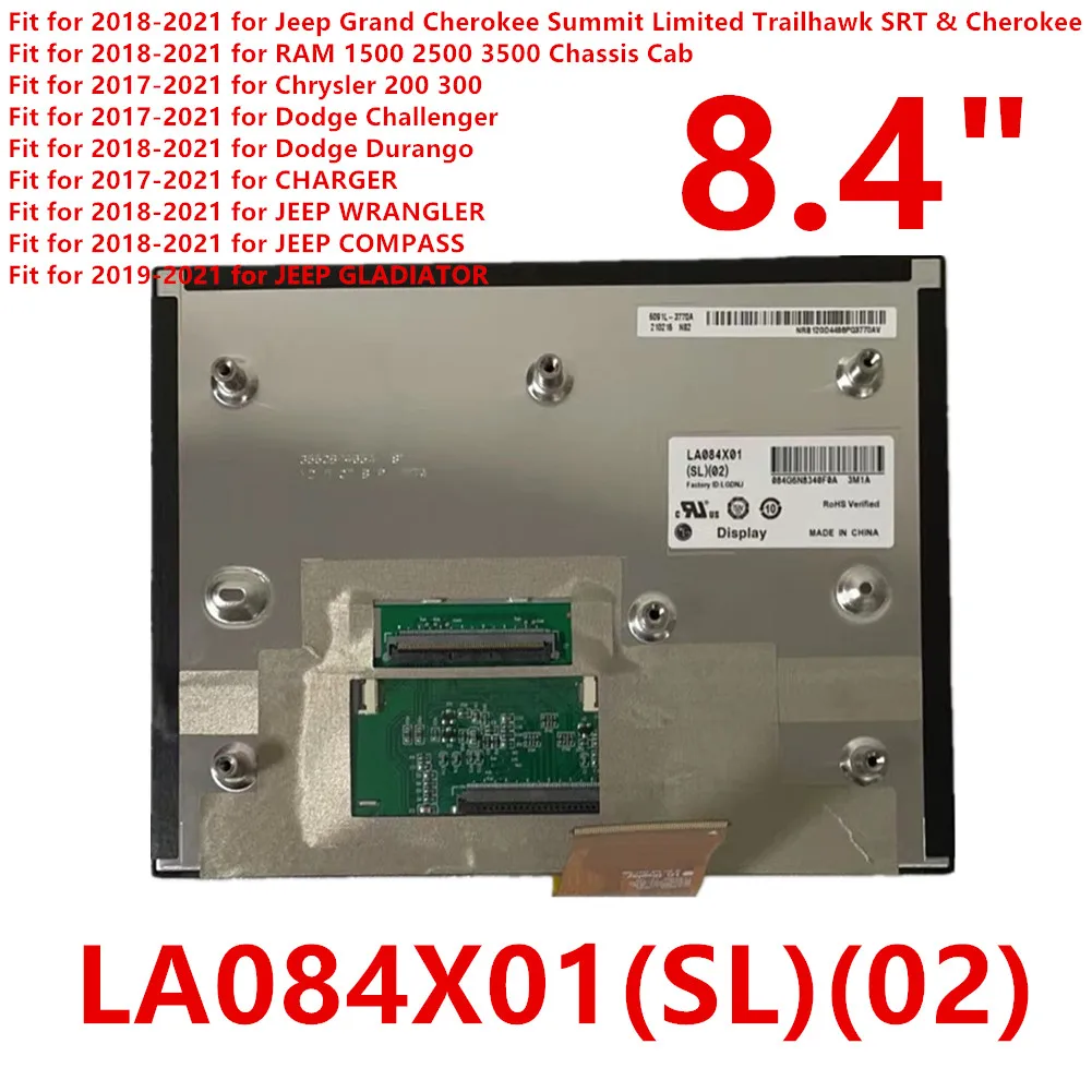 LCD 디스플레이 터치 스크린, Uconnect 4C UAQ, 지프, RAM, 크라이슬러, 충전기용 닷지, LA084X01 (SL) (02) SL02, 8.4 인치