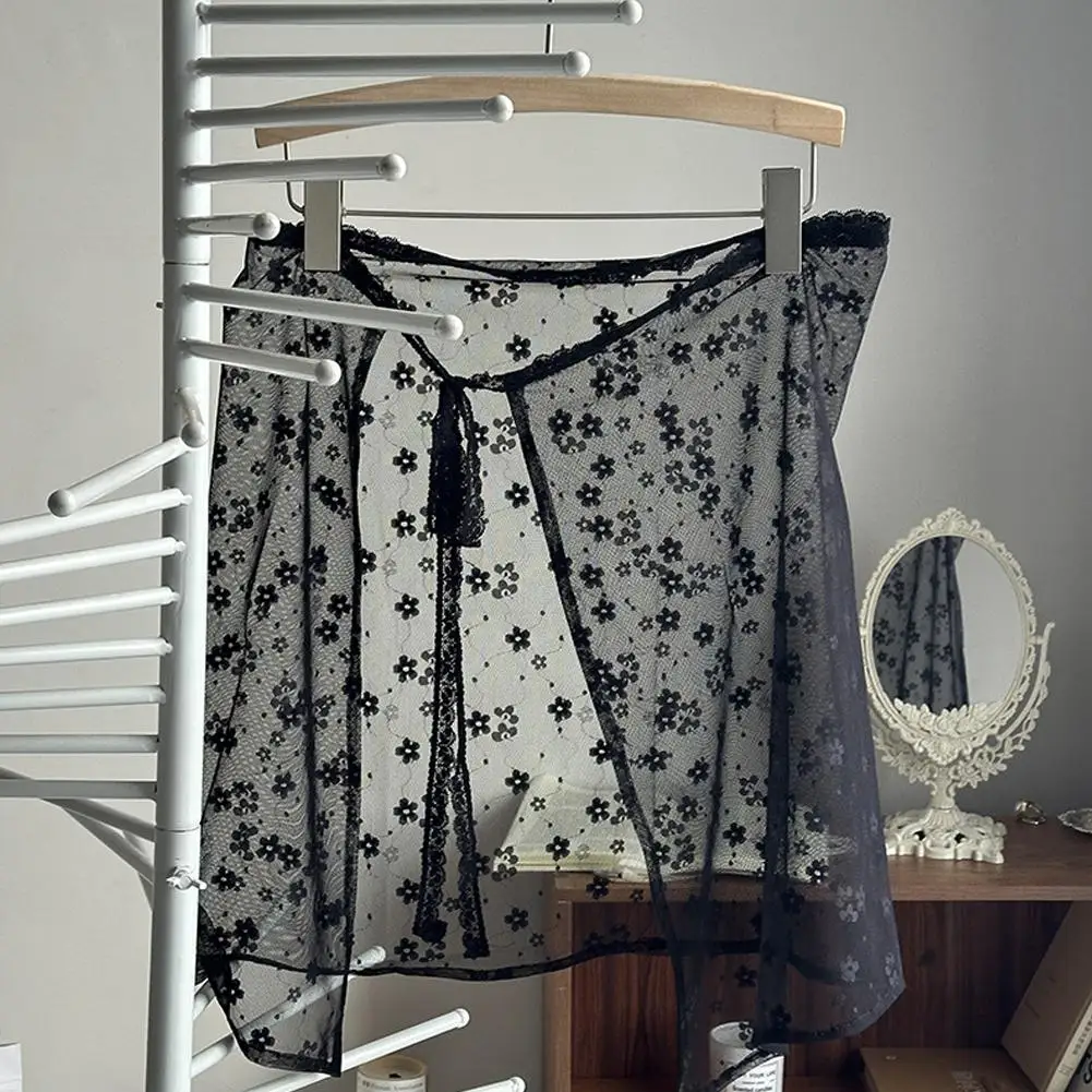 Women Y2k Fashion Lace Layered Gauze Skirt Unique Silk-like With Up Spicy Skirts Skirts Tie Ladies Summer Girl Slip Spring H4W4