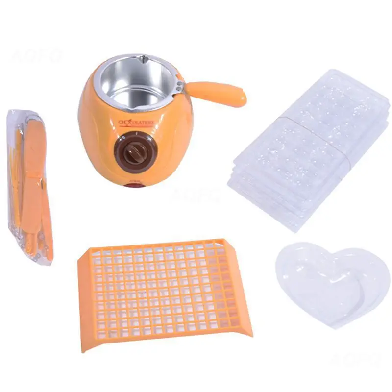Hot Chocolate Melting Pot Durable Stainless steel&Plastic Electric Fondue Melter Machine Set EU plug