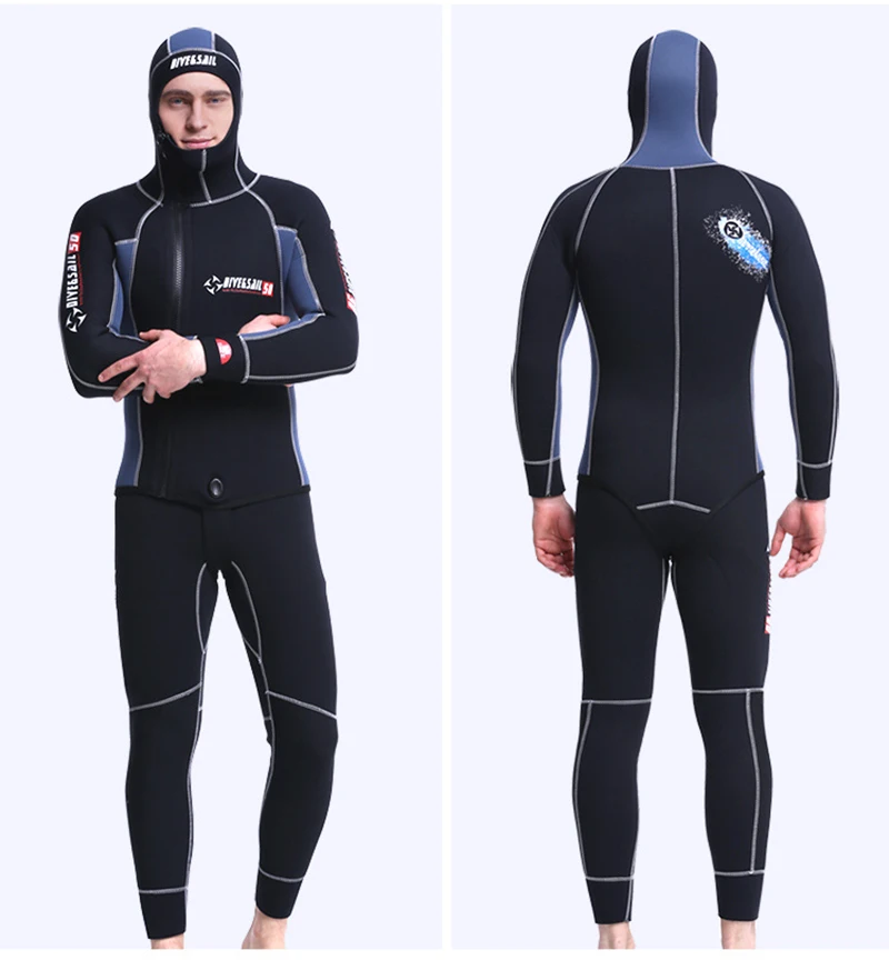 5mm Professional Wetsuit for Surfing Snorkeling Scuba Dive Wetsuit With Hood Zipper Split Spearfishing Wet Suit