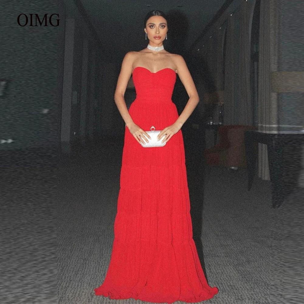 

Simple Red Long Evening Dresses Sweetheart Sleeveless Floor Length Women Party Dresses Night Occasion Evening Prom Gowns