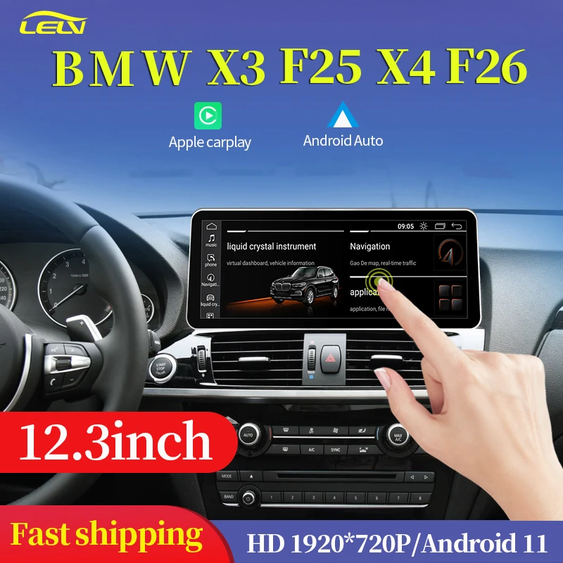 Заводская цена 12 3 дюймов Android 11 Apple Carplay Auto для BMW X3 F25 X4 F26 автомобильная