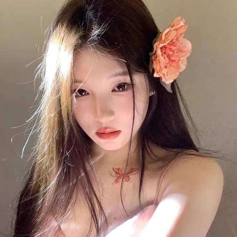 Retro Pfingstrose Haars pange romantische Blumen Seite Clip Enten schnabel Clip Haarnadel Frau Kopf bedeckung Haars pange Braut Kopfschmuck