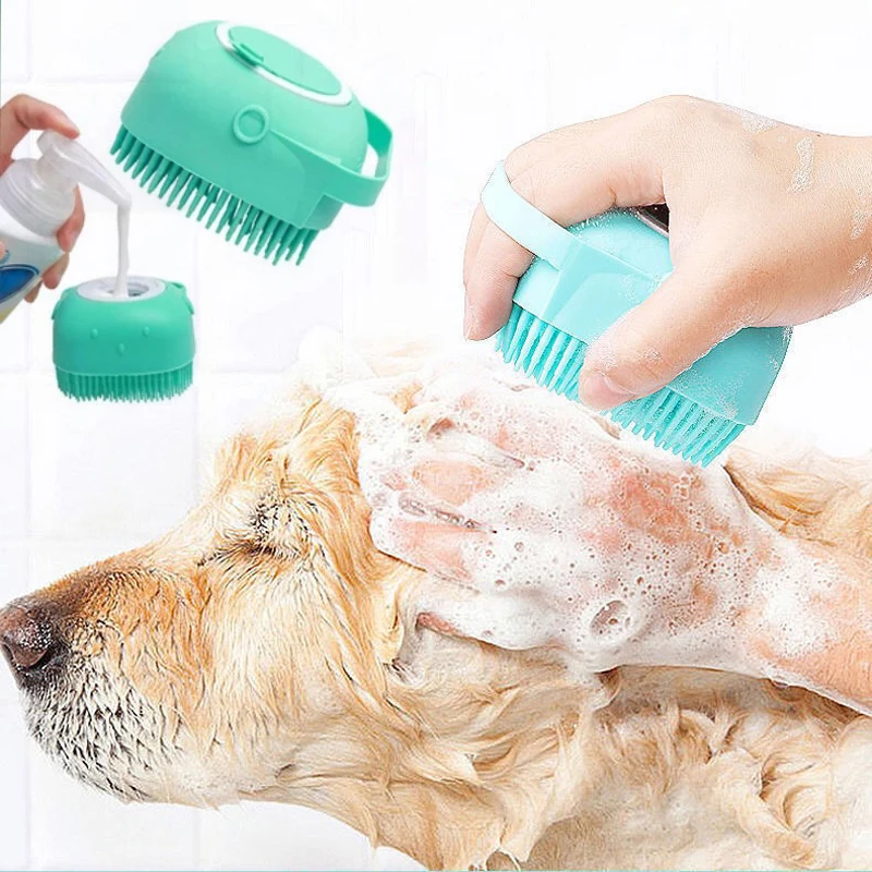 Pets Dog Massage Shampoo Brush Soft Safety Silicone Cats Bath Shower Brushes Puppy Comb Grooming