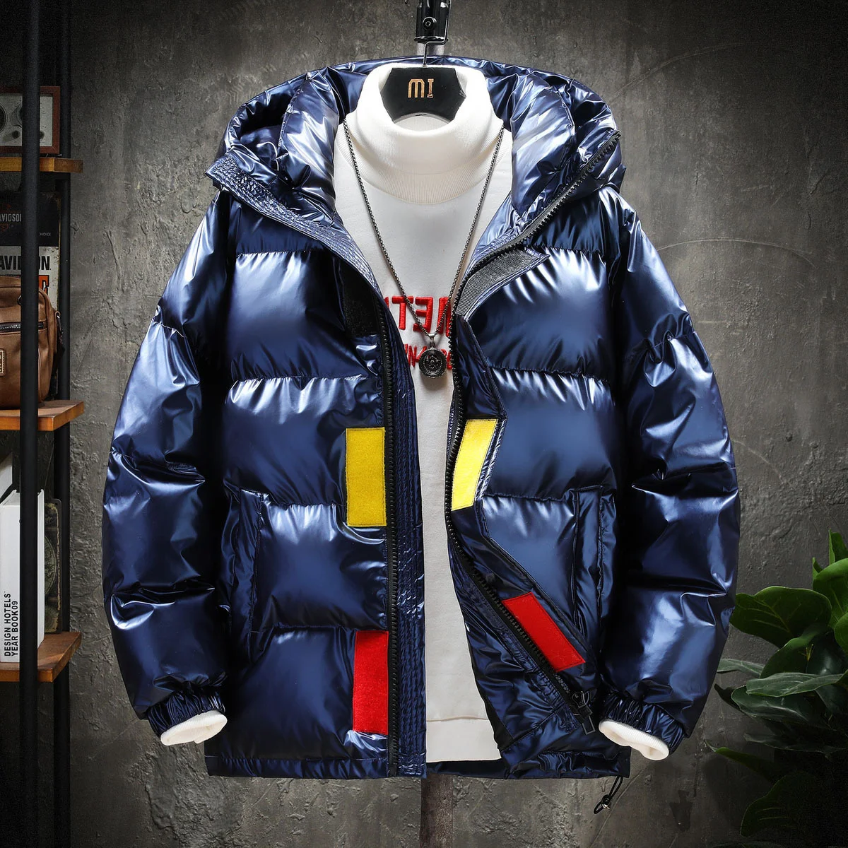 

Men's Down Cotton Jacket Fashion Korean Man For Teenager Coat Boys Men 2024 Winter Clothes
