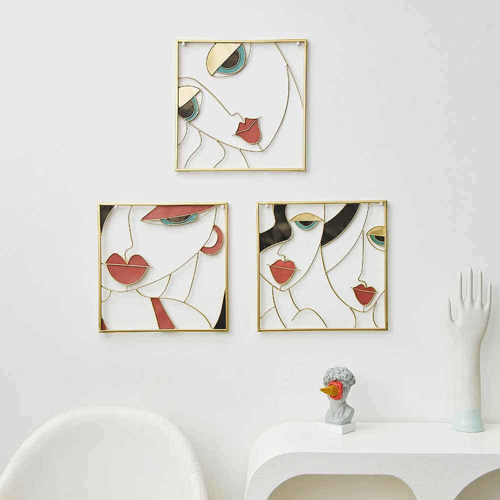 

Modern Home Decoration Living Room Classical Art Woman Macrame Wall Decor Wall Ledges Modern Room Metal Wall Accessories Gift
