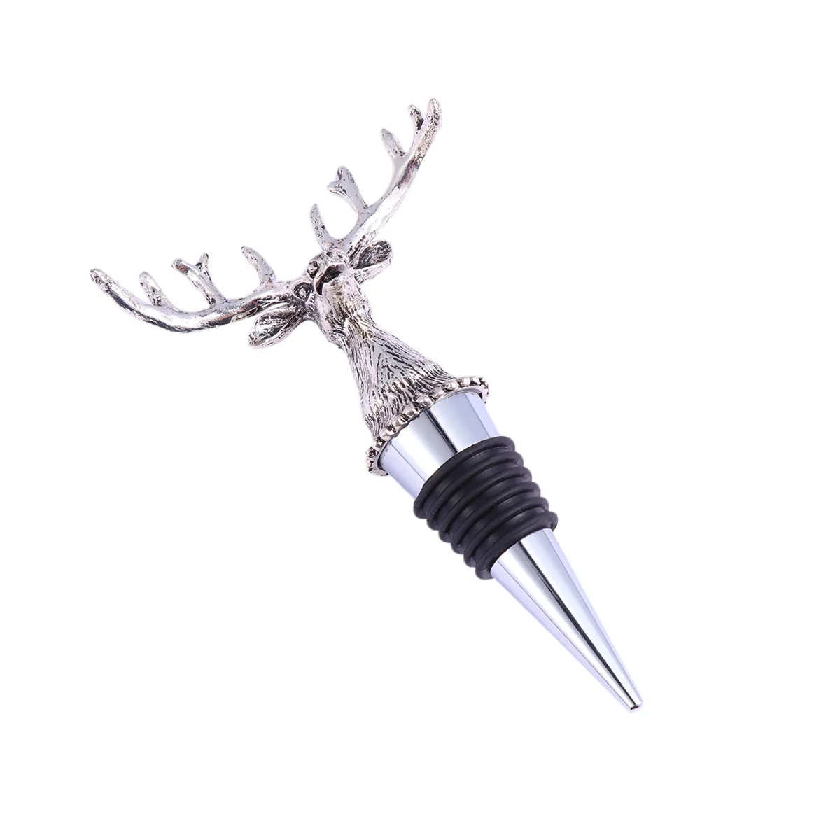 Silver PRETYZOOM 1Pc Deer Head Wine Pourer Stopper Decorative Beverage Stoppers for Home and Bar Creative 