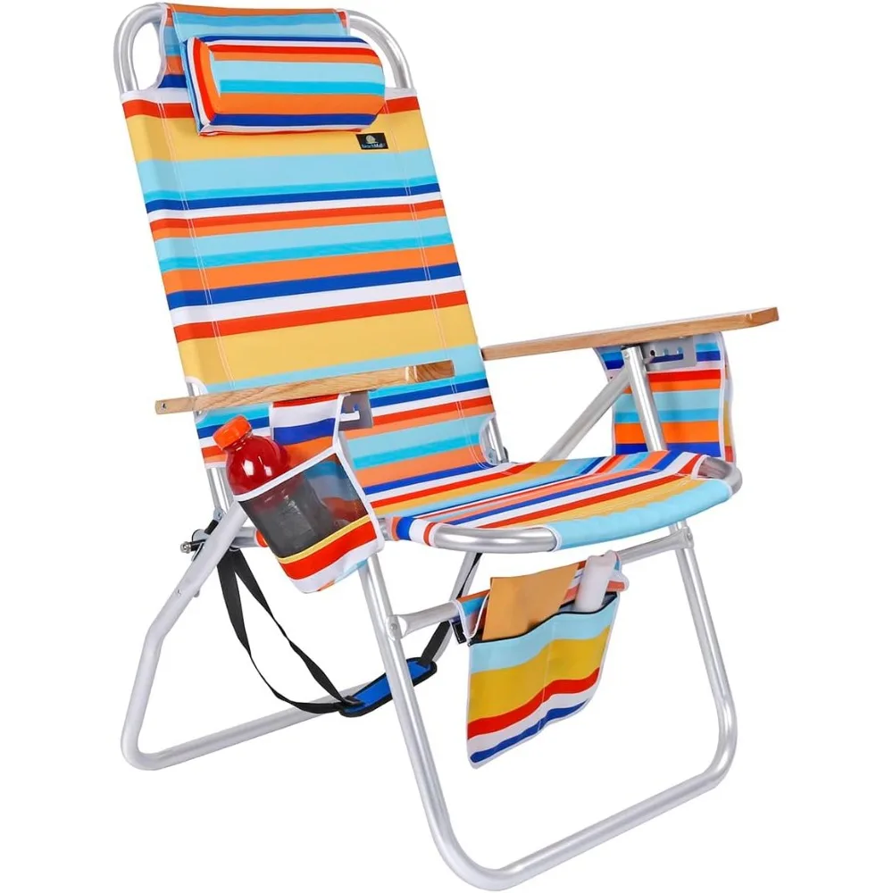 Deluxe XL Tall 17 Inches High Seat Beach Chair for Adults Heavy