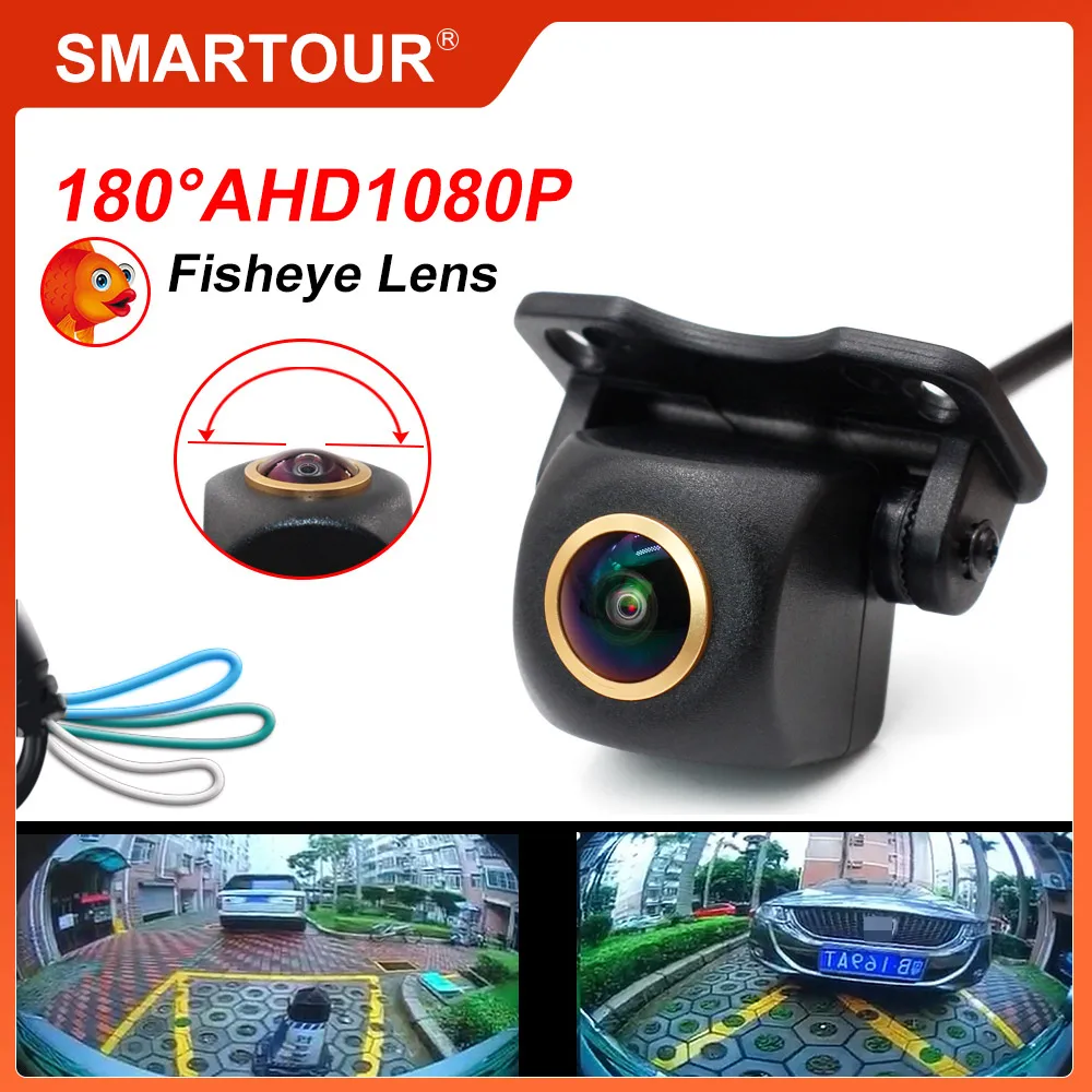 

SMARTOUR CCD AHD 1080P 180 Degree Fisheye Lens Starlight Night Vision Vehicle Front / Rear View Golden Camera Car Reverse Camera