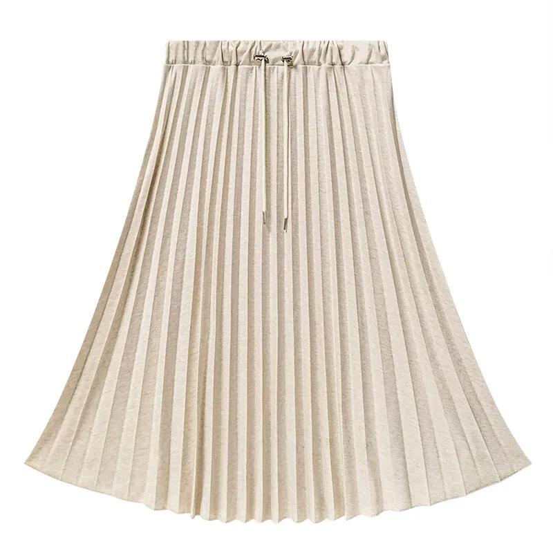 W72054# Pregnancy Skirt A Line Pleated Design Skirts Women Maxi Dress Vintage Casual Midi Maternity Skirt