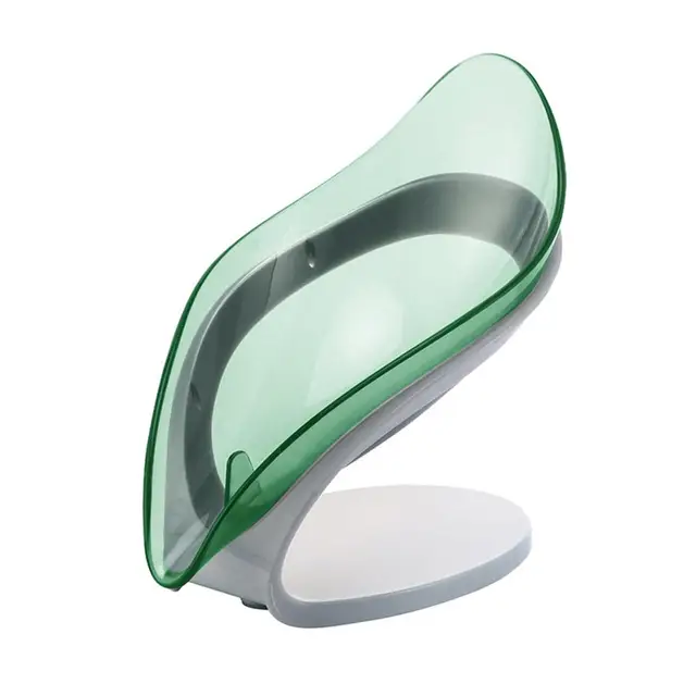 1 pz foglia portasapone per bagno doccia portatile antiscivolo portasapone portasapone in plastica vassoio in spugna per bagno cucina accesso G2c8 4