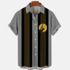 Men's Shirt Button Down Summer New Hawaiian Shirt Saxophone 3D Printed Loose Short Sleeved Classic Beach Aloha Party Shirt Tops 3