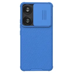 Nillkin CamShield Pro Case with Slide Camera Protector for Poco F6 Series - Durable Hard PC+TPU Cover (Blue)