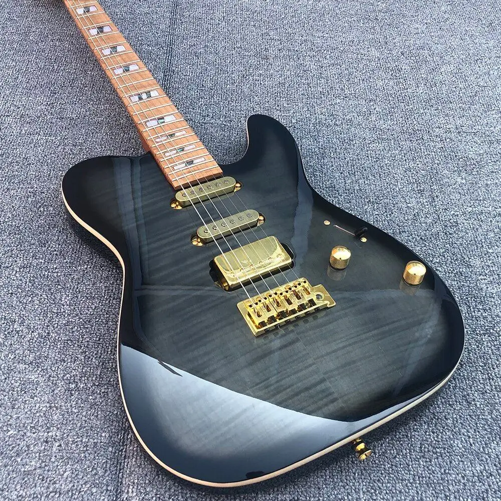 

New Arrival 6-String Electric Guitar Maple Neck Inlay Tiger Maple Veneer