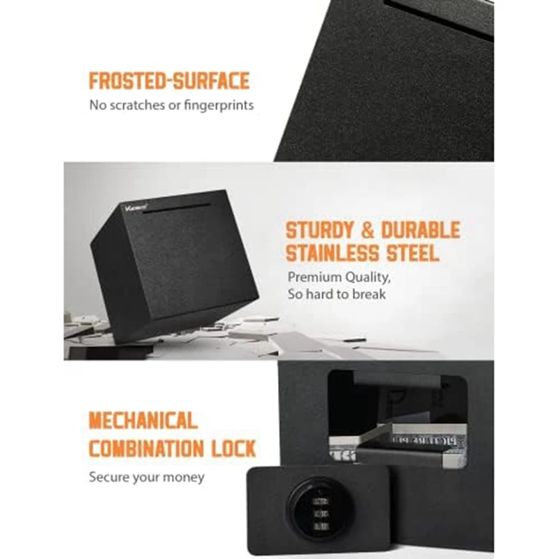Piggy Bank For Adults, Metal Money Box Stainless Steel Combination Reusable Safe, Metal Money Box With Combination Lock 4