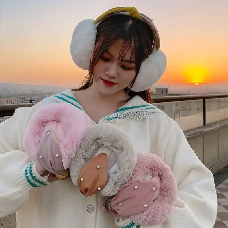 사랑스러운 나비 매듭 따뜻한 플러시 귀마개, 캐시, Oreilles 어린이 귀마개, 소년 소녀 따뜻한 겨울