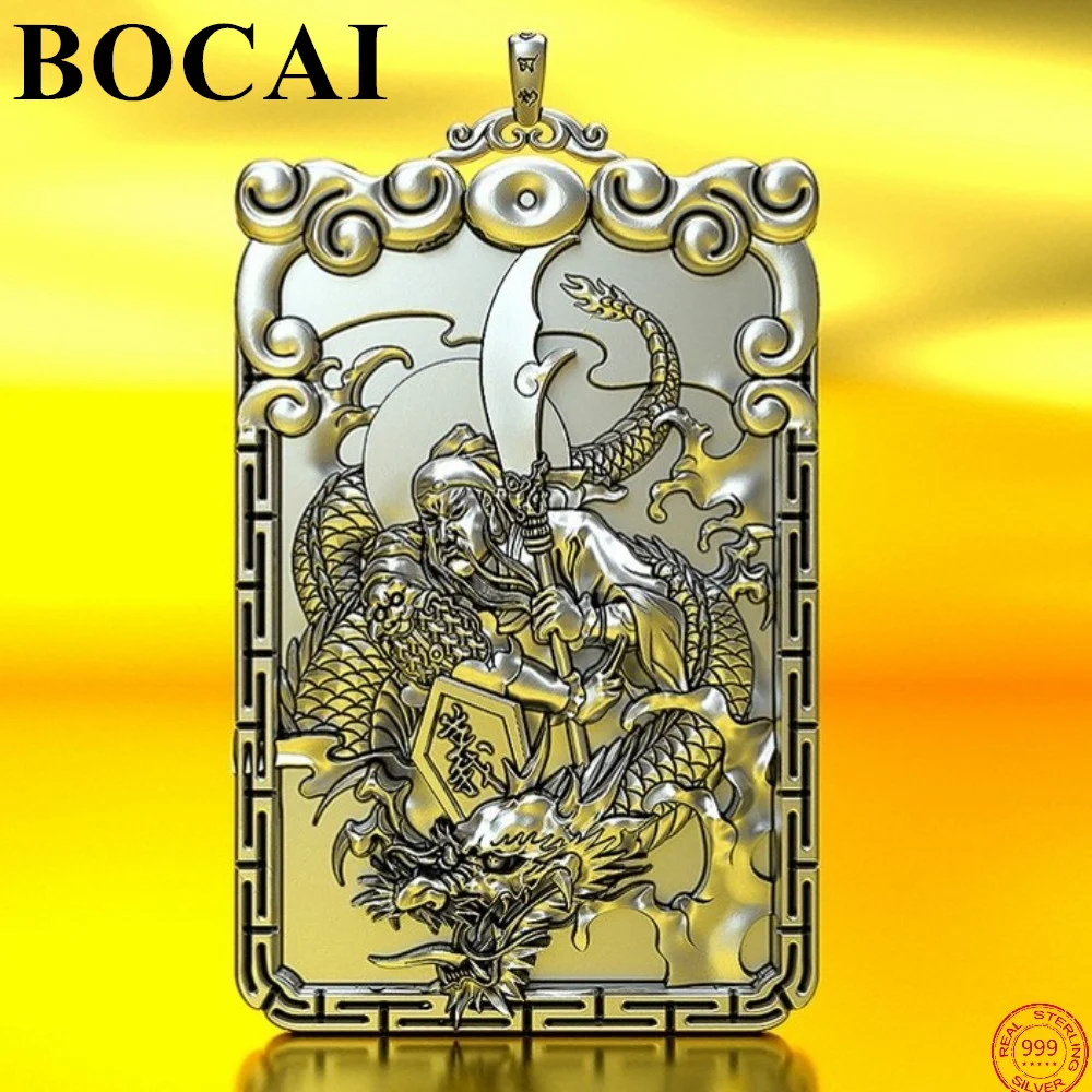 

BOCAI S999 подвески из стерлингового серебра для мужчин и женщин Новая мужская мода рельеф Богатство Бог амулет Панк ювелирные изделия Бесплатная доставка