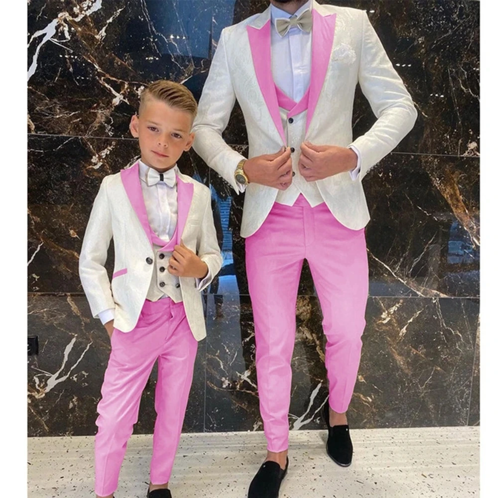 Adults 3 Pieces Slim Fit Suit Set Paisley Boy Tuxedo Set For Party Formal Stylish men Suits