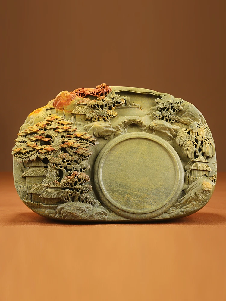 

Inkstone, Zhaoqing Duan, inkstone, raw stone, natural handmade landscape,