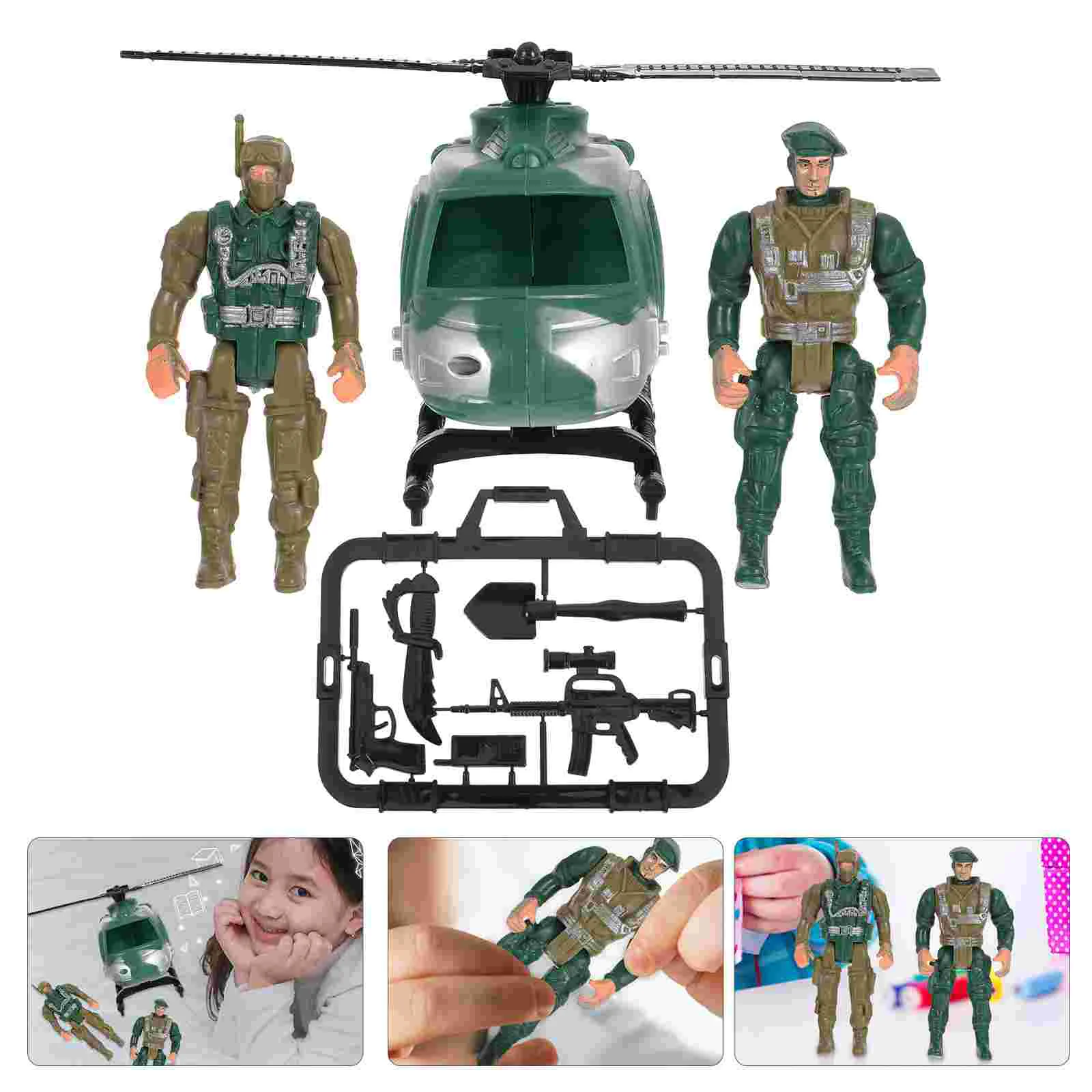 

Model Soldier Child Miniture Decoration Birthday Gift for Men Plastic Helicopter Toy